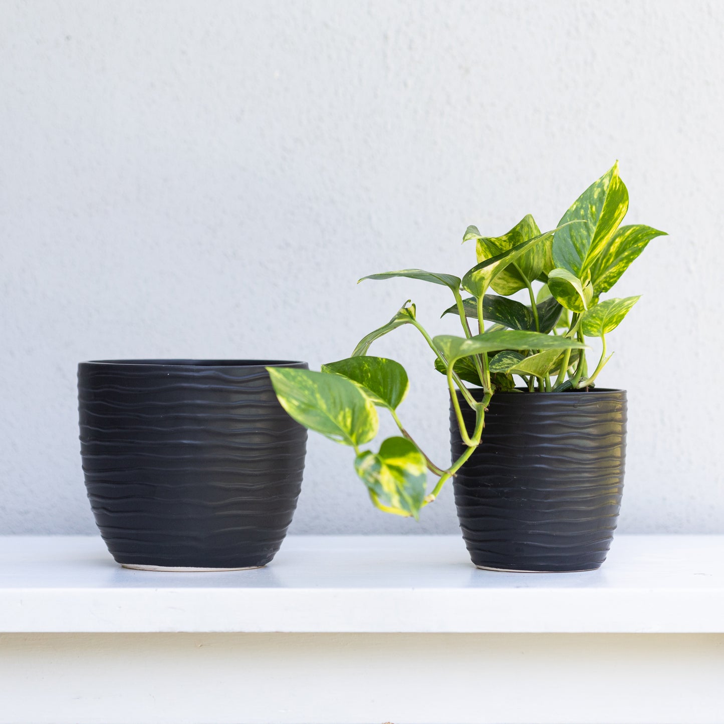 Black Patterned Pot